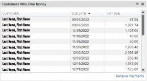 QuickBooks Snapshot - Who owes me money?