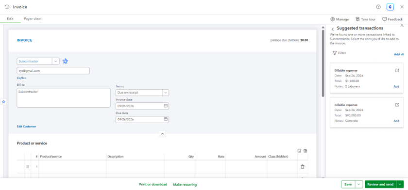 billable activity